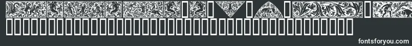 Woodcut1-fontti – valkoiset fontit mustalla taustalla
