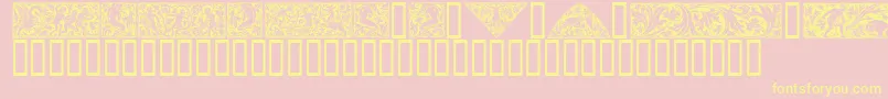 Woodcut1 Font – Yellow Fonts on Pink Background
