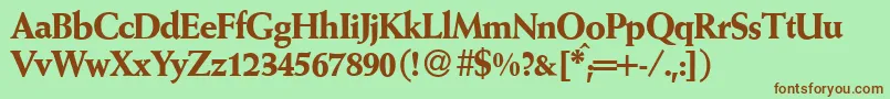 W690RomanBold Font – Brown Fonts on Green Background