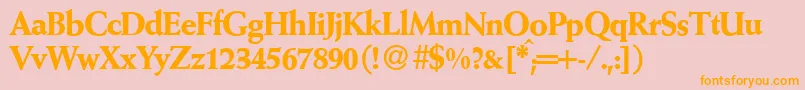 W690RomanBold Font – Orange Fonts on Pink Background
