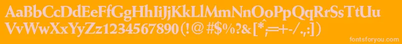 W690RomanBold Font – Pink Fonts on Orange Background