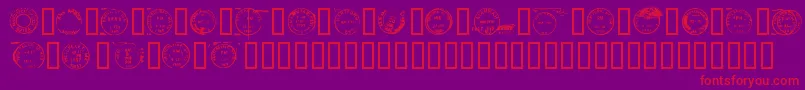 DeadLetterOfficeTwentyNine Font – Red Fonts on Purple Background