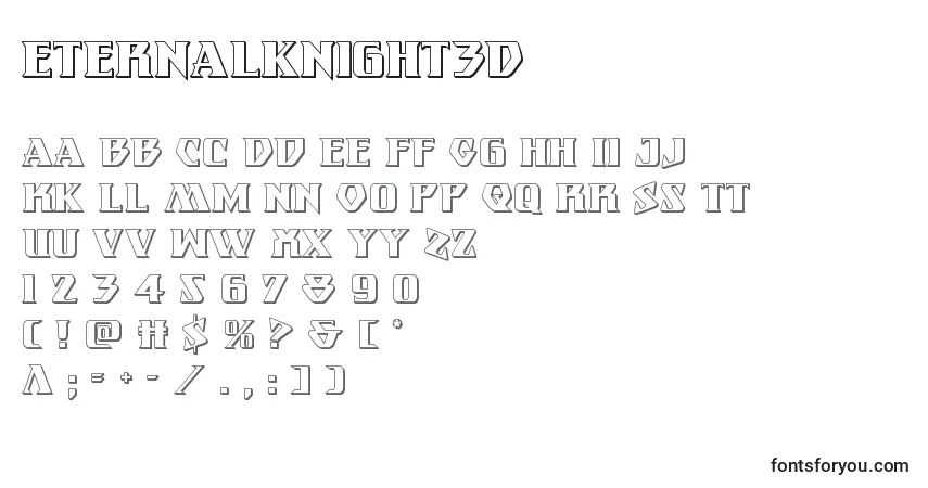 Czcionka Eternalknight3D – alfabet, cyfry, specjalne znaki