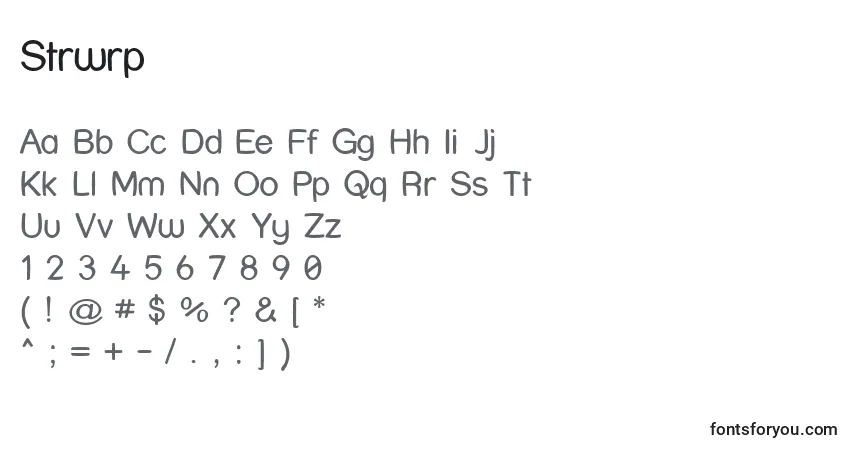 Schriftart Strwrp – Alphabet, Zahlen, spezielle Symbole
