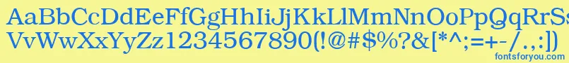 B791RomanRegular Font – Blue Fonts on Yellow Background