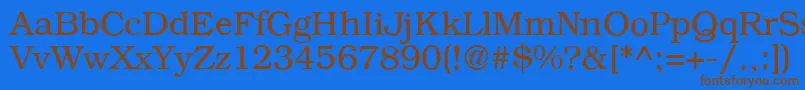 B791RomanRegular Font – Brown Fonts on Blue Background