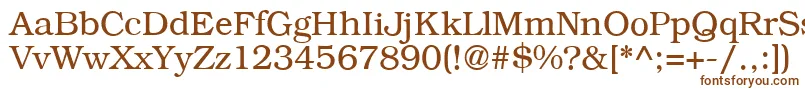 B791RomanRegular-fontti – ruskeat fontit valkoisella taustalla