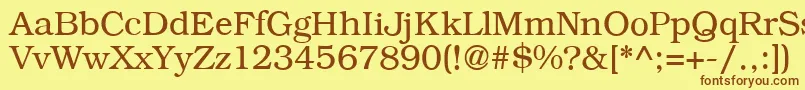 B791RomanRegular Font – Brown Fonts on Yellow Background