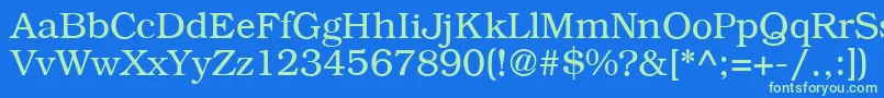 B791RomanRegular Font – Green Fonts on Blue Background