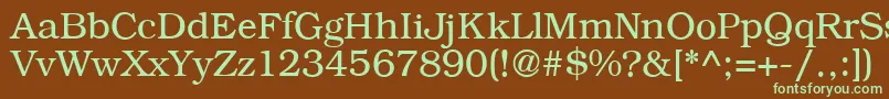 B791RomanRegular Font – Green Fonts on Brown Background