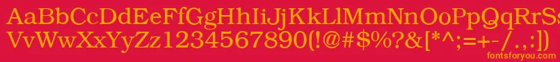 B791RomanRegular Font – Orange Fonts on Red Background