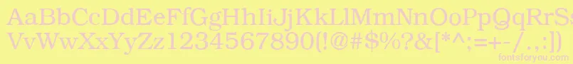 フォントB791RomanRegular – ピンクのフォント、黄色の背景