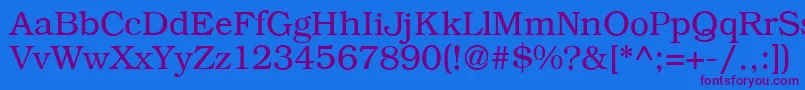B791RomanRegular Font – Purple Fonts on Blue Background