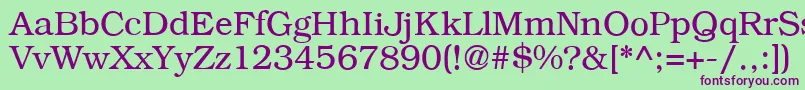 B791RomanRegular Font – Purple Fonts on Green Background