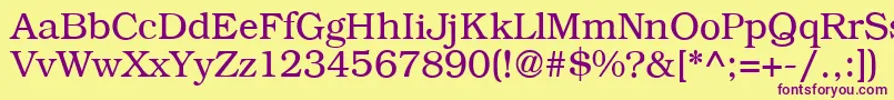 B791RomanRegular Font – Purple Fonts on Yellow Background