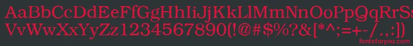 フォントB791RomanRegular – 黒い背景に赤い文字