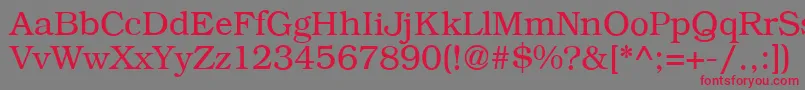 フォントB791RomanRegular – 赤い文字の灰色の背景