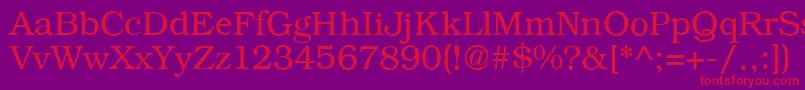 B791RomanRegular Font – Red Fonts on Purple Background