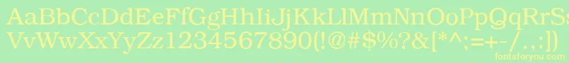 B791RomanRegular Font – Yellow Fonts on Green Background