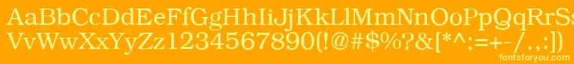 B791RomanRegular Font – Yellow Fonts on Orange Background