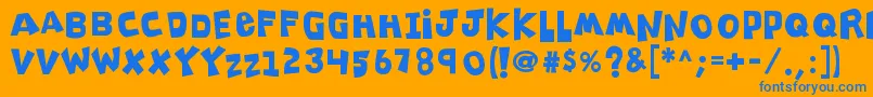K26clippitysnippity Font – Blue Fonts on Orange Background