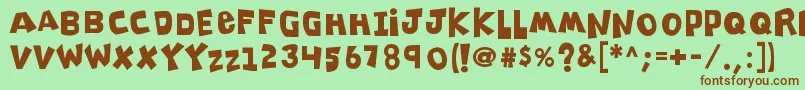 K26clippitysnippity Font – Brown Fonts on Green Background