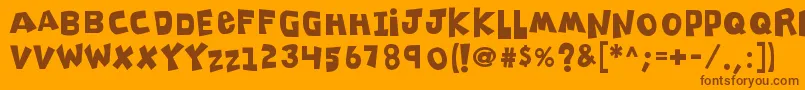K26clippitysnippity Font – Brown Fonts on Orange Background