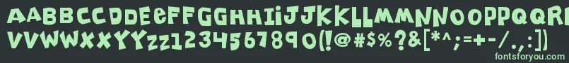 フォントK26clippitysnippity – 黒い背景に緑の文字