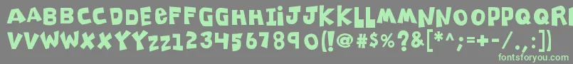K26clippitysnippity Font – Green Fonts on Gray Background