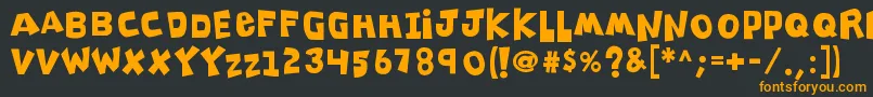 K26clippitysnippity Font – Orange Fonts on Black Background