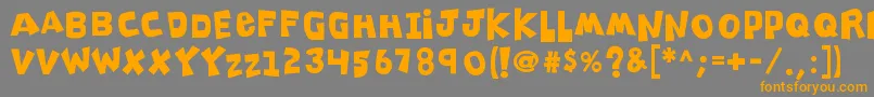 K26clippitysnippity Font – Orange Fonts on Gray Background