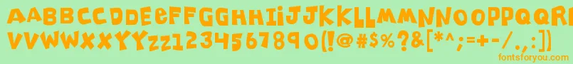 K26clippitysnippity Font – Orange Fonts on Green Background