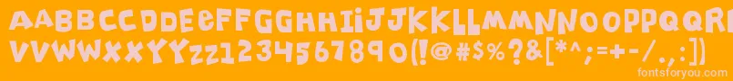 K26clippitysnippity Font – Pink Fonts on Orange Background
