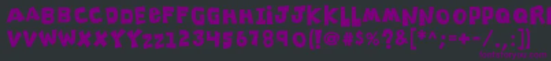 K26clippitysnippity Font – Purple Fonts on Black Background