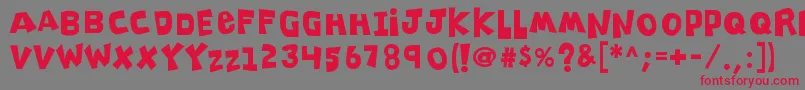 K26clippitysnippity Font – Red Fonts on Gray Background