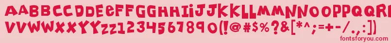 K26clippitysnippity-Schriftart – Rote Schriften auf rosa Hintergrund