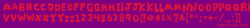 K26clippitysnippity Font – Red Fonts on Purple Background