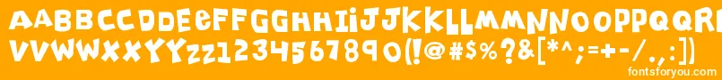 K26clippitysnippity Font – White Fonts on Orange Background