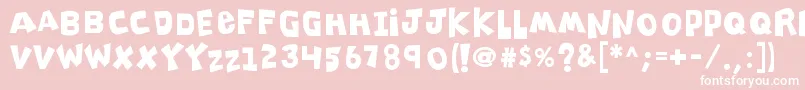 K26clippitysnippity Font – White Fonts on Pink Background