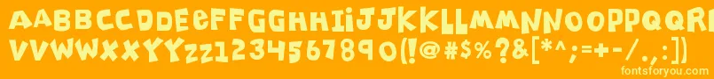 K26clippitysnippity Font – Yellow Fonts on Orange Background