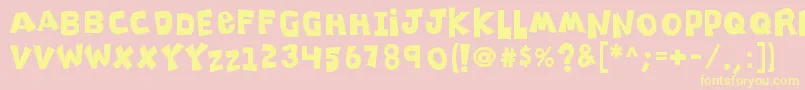 K26clippitysnippity Font – Yellow Fonts on Pink Background