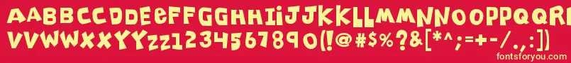 K26clippitysnippity Font – Yellow Fonts on Red Background