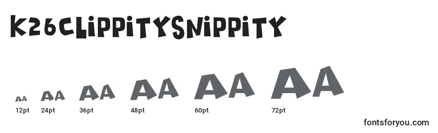 K26clippitysnippity Font Sizes