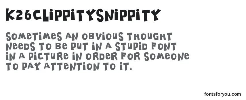 K26clippitysnippity Font