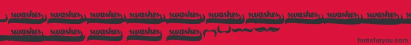 フォントVelvetHeartSwashes – 赤い背景に黒い文字
