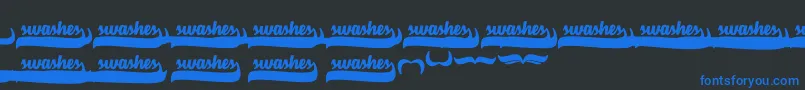 VelvetHeartSwashes Font – Blue Fonts on Black Background
