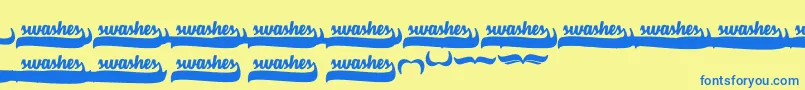 VelvetHeartSwashes Font – Blue Fonts on Yellow Background