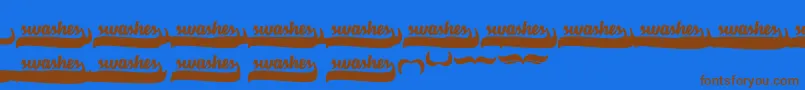 VelvetHeartSwashes Font – Brown Fonts on Blue Background