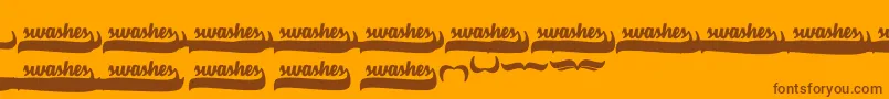 VelvetHeartSwashes Font – Brown Fonts on Orange Background