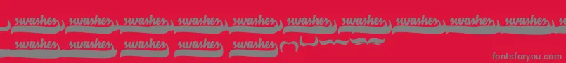 Czcionka VelvetHeartSwashes – szare czcionki na czerwonym tle